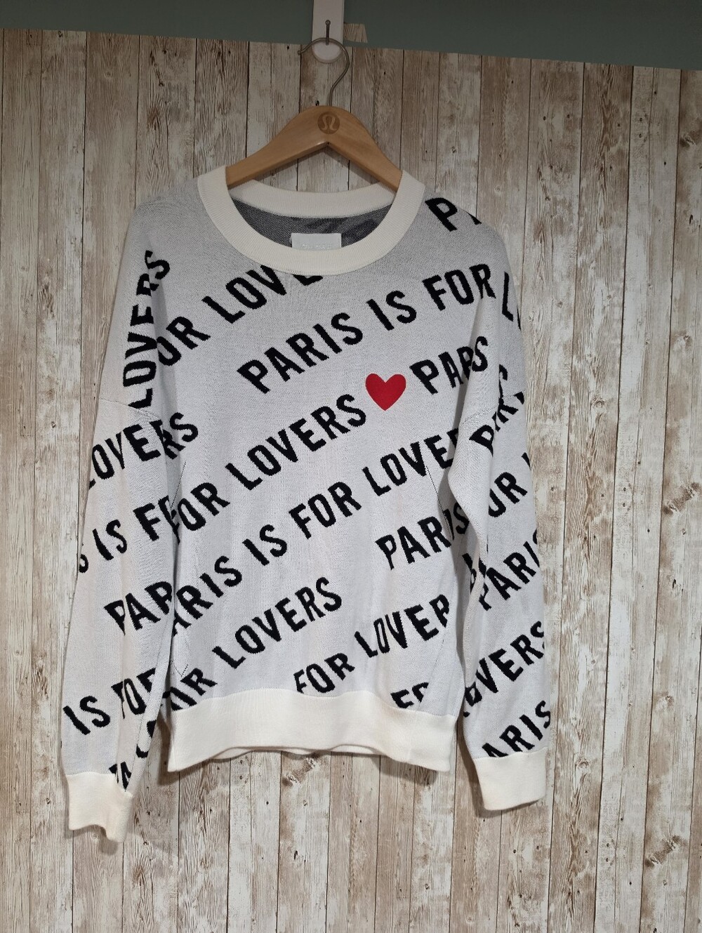 Zadig Voltaire Paris Is For Lovers Graphic Spellout Crewneck Sweater M
